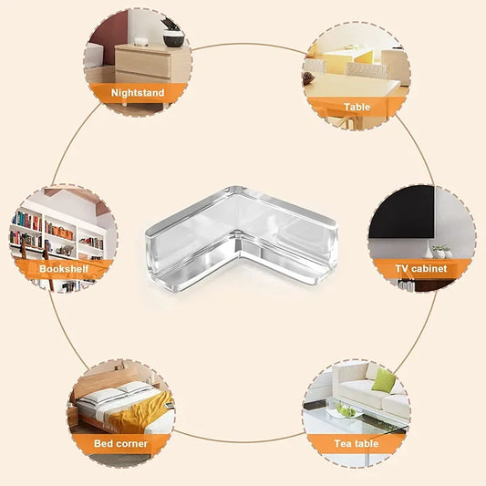 Bordshörnskydd för Barn – Transparent Silikon, 3-Formers Skydd