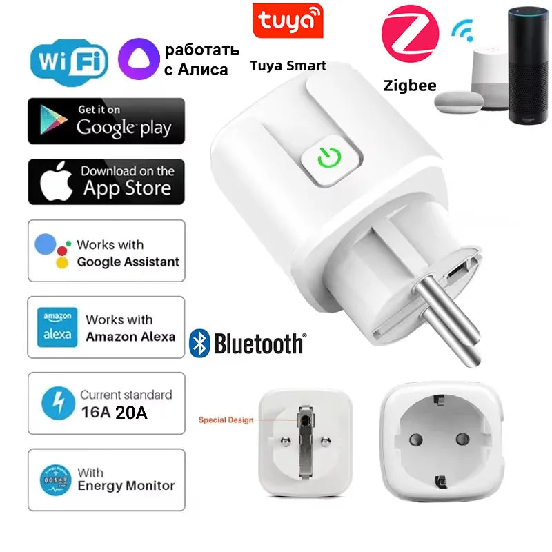 Tuya ZigBee 3.0 EU Smart Plug 16A/20A