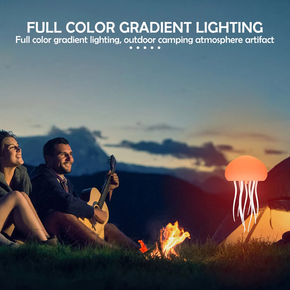 RGB Jellyfish-nattlampa – touchstyrd och uppladdningsbar för skrivbord och rum