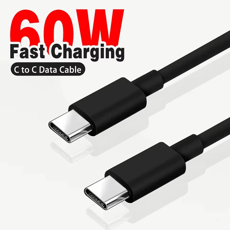 VIKEFON USB-C 60W Snabbladdningskabel – För iPhone, Samsung, Xiaomi m.fl.