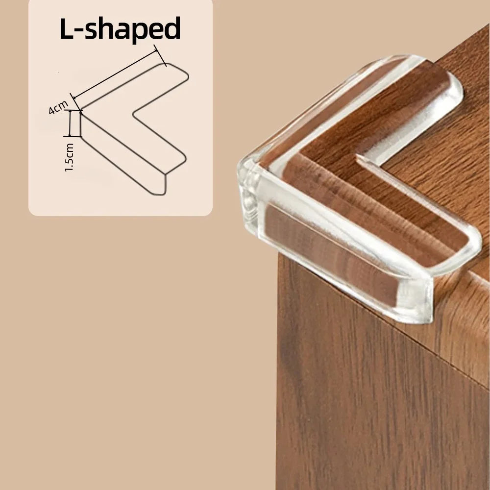 Bordshörnskydd för Barn – Transparent Silikon, 3-Formers Skydd