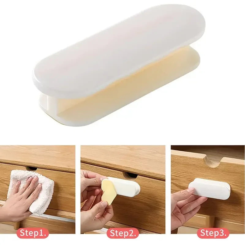 2PCS Handle Self-Adhesive Cabinet Window Drawer Door Wardrobe Handle Opening Sliding Door Handle Auxiliary Device