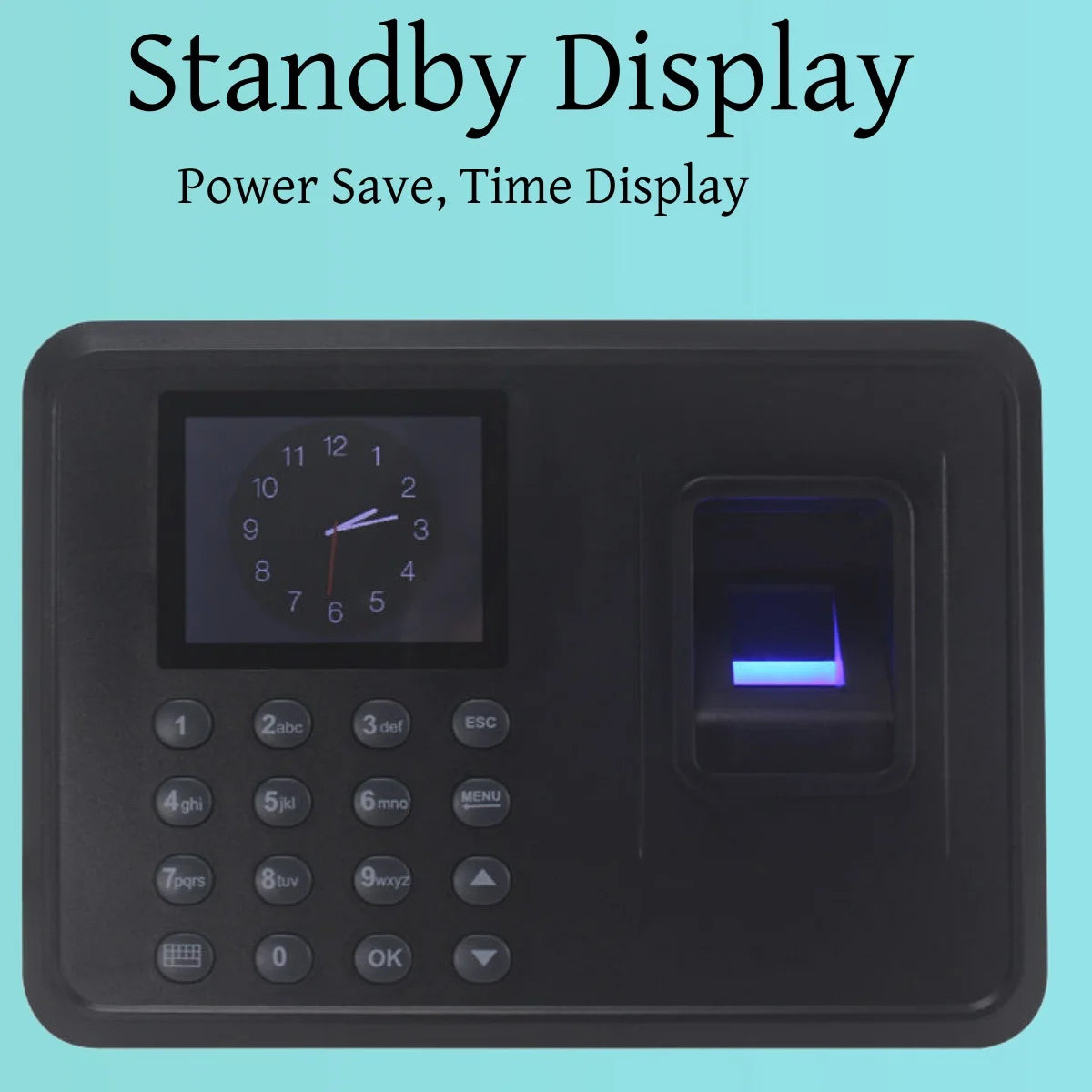 2,4'' Fingeravtrycks-tidsregistrering – Biometrisk offline maskin för småföretag