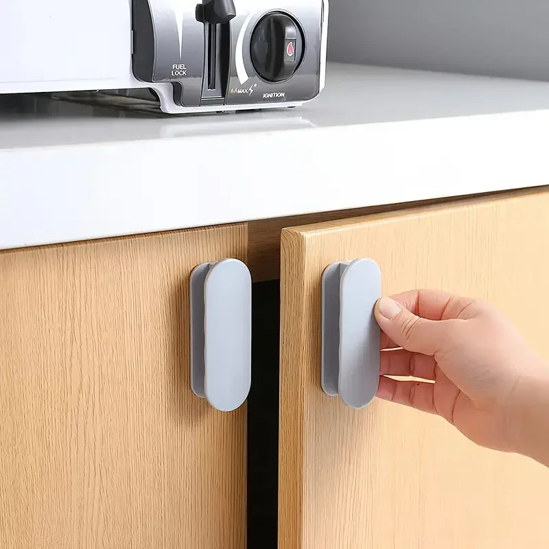2PCS Handle Self-Adhesive Cabinet Window Drawer Door Wardrobe Handle Opening Sliding Door Handle Auxiliary Device