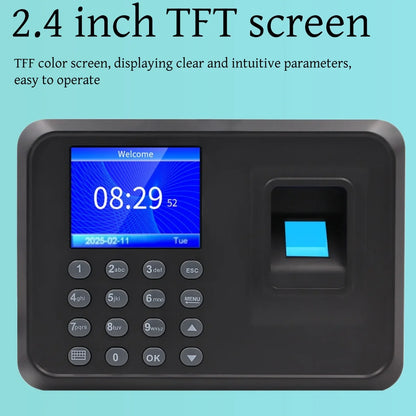 2,4'' Fingeravtrycks-tidsregistrering – Biometrisk offline maskin för småföretag
