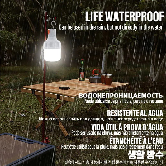 Utomhus LED-lampa – USB Uppladdningsbar, Hög Ljusstyrka, Bärbar Nödbelysning