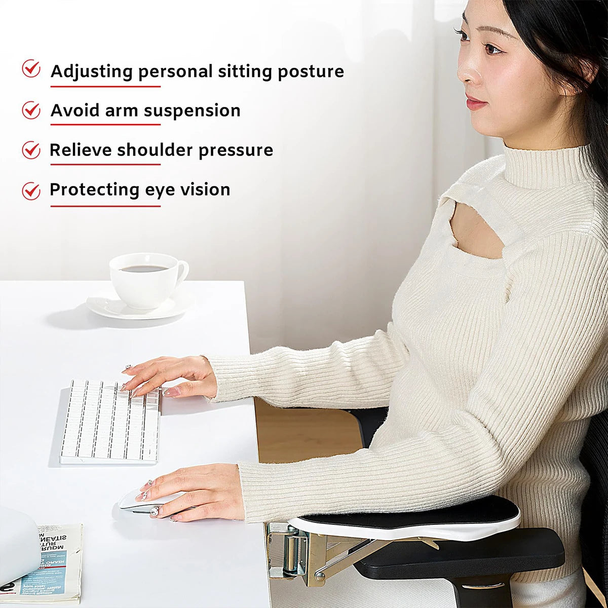 Datorarmstöd för skrivbord – roterbart och ergonomiskt stöd