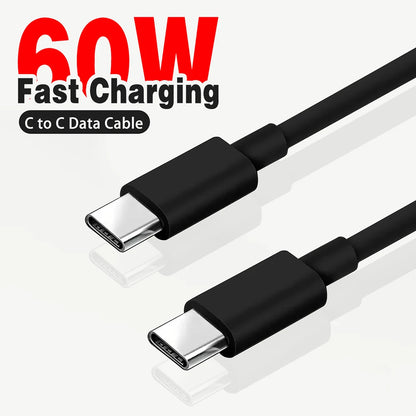 VIKEFON USB-C 60W Snabbladdningskabel – För iPhone, Samsung, Xiaomi m.fl.