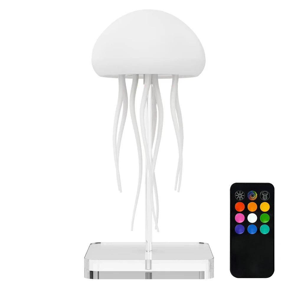RGB Jellyfish-nattlampa – touchstyrd och uppladdningsbar för skrivbord och rum