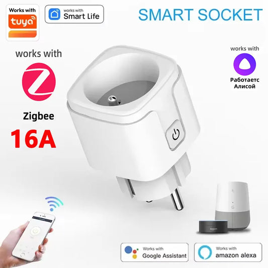 Smart WiFi/Zigbee EU Plug med Energiövervakning
