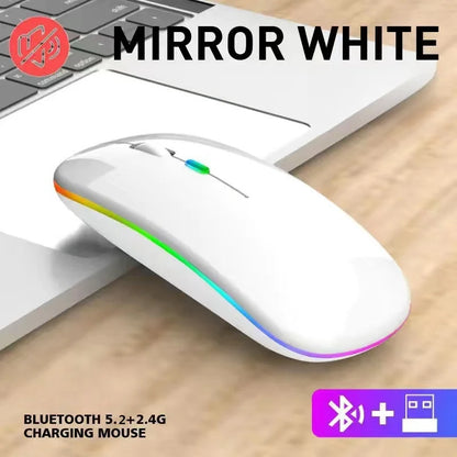 Trådlös RGB Mus – Uppladdningsbar, Bluetooth, Ergonomisk Gaming 3600 DPI
