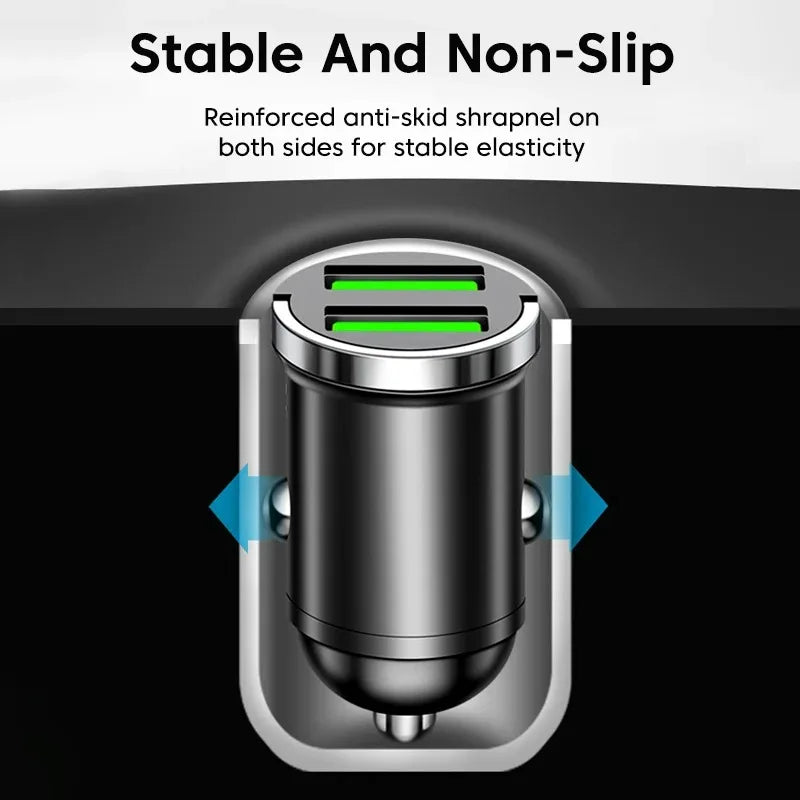 200W Car Mobile Phones Fast Charger Dual USB Quick Charger 3.0 USB Type C 12-24V Lighter Fast Charging Car Power Charger Adapter