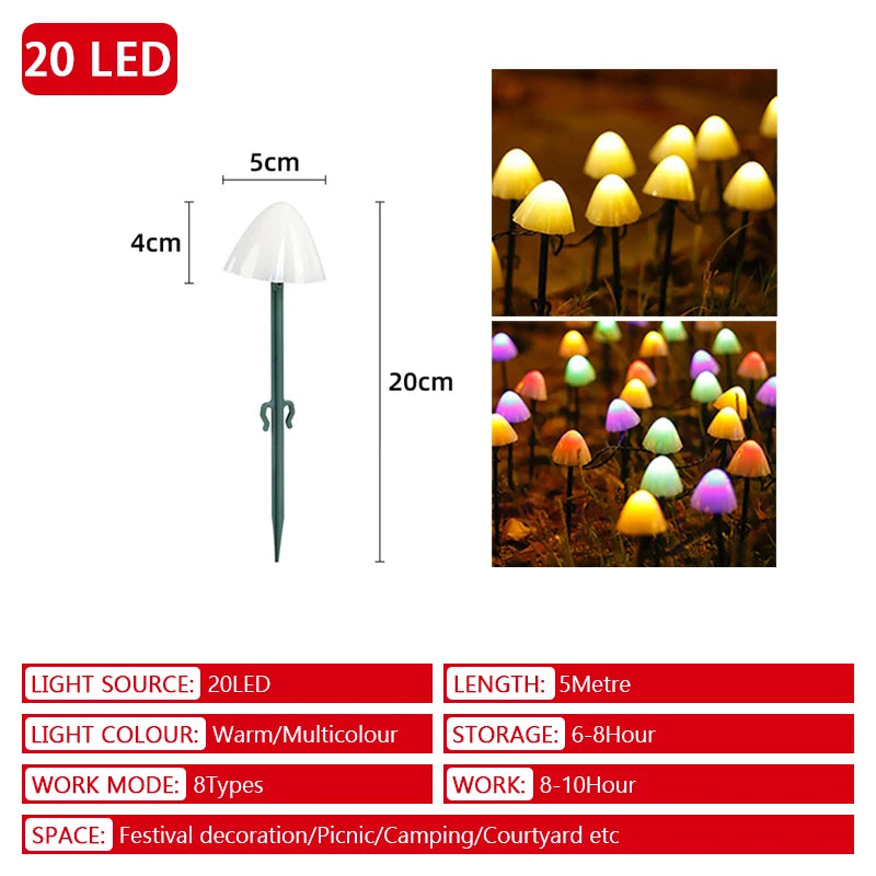 Solcellsdriven LED Svampbelysning